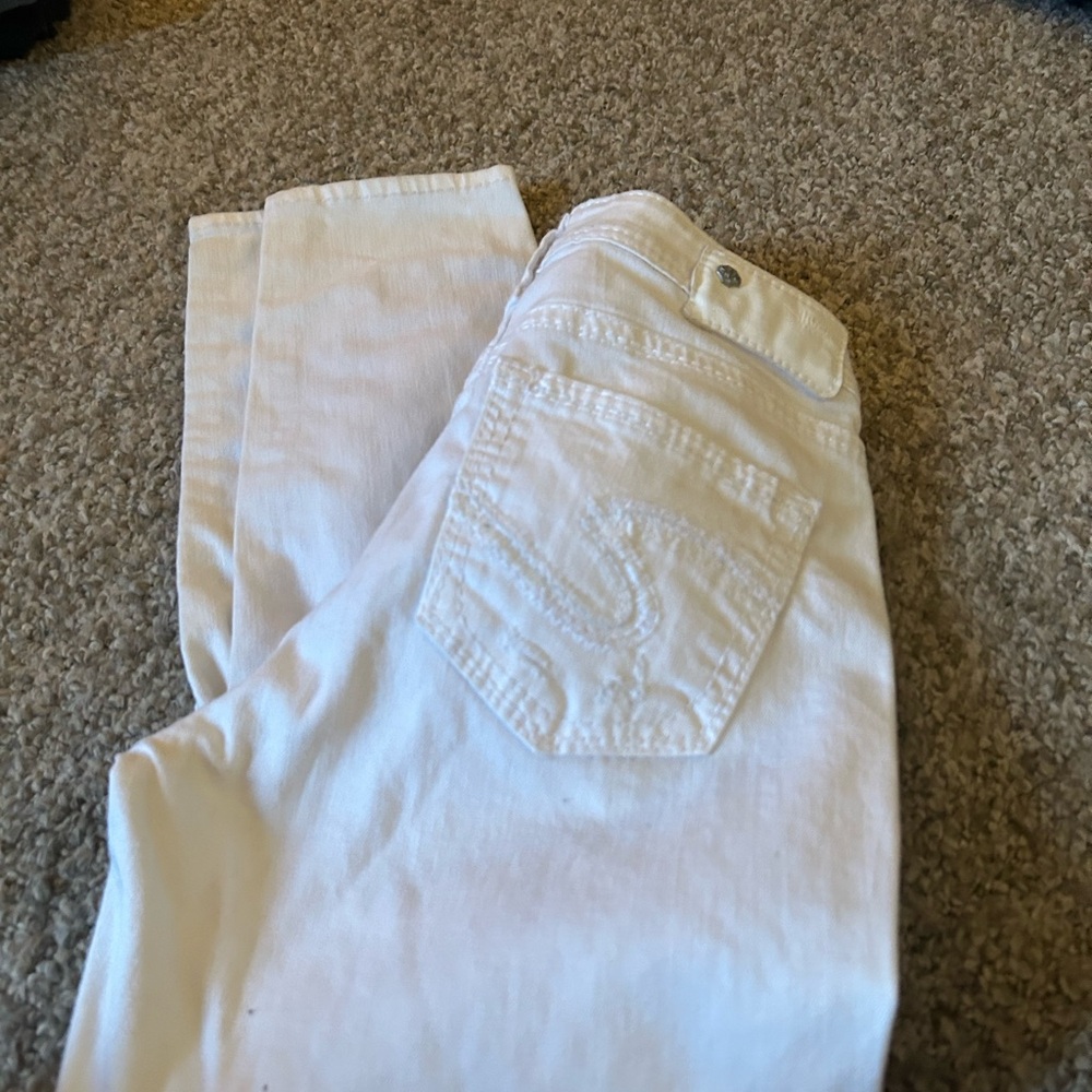 Silver Jeans Women's White Straight Leg Jeans